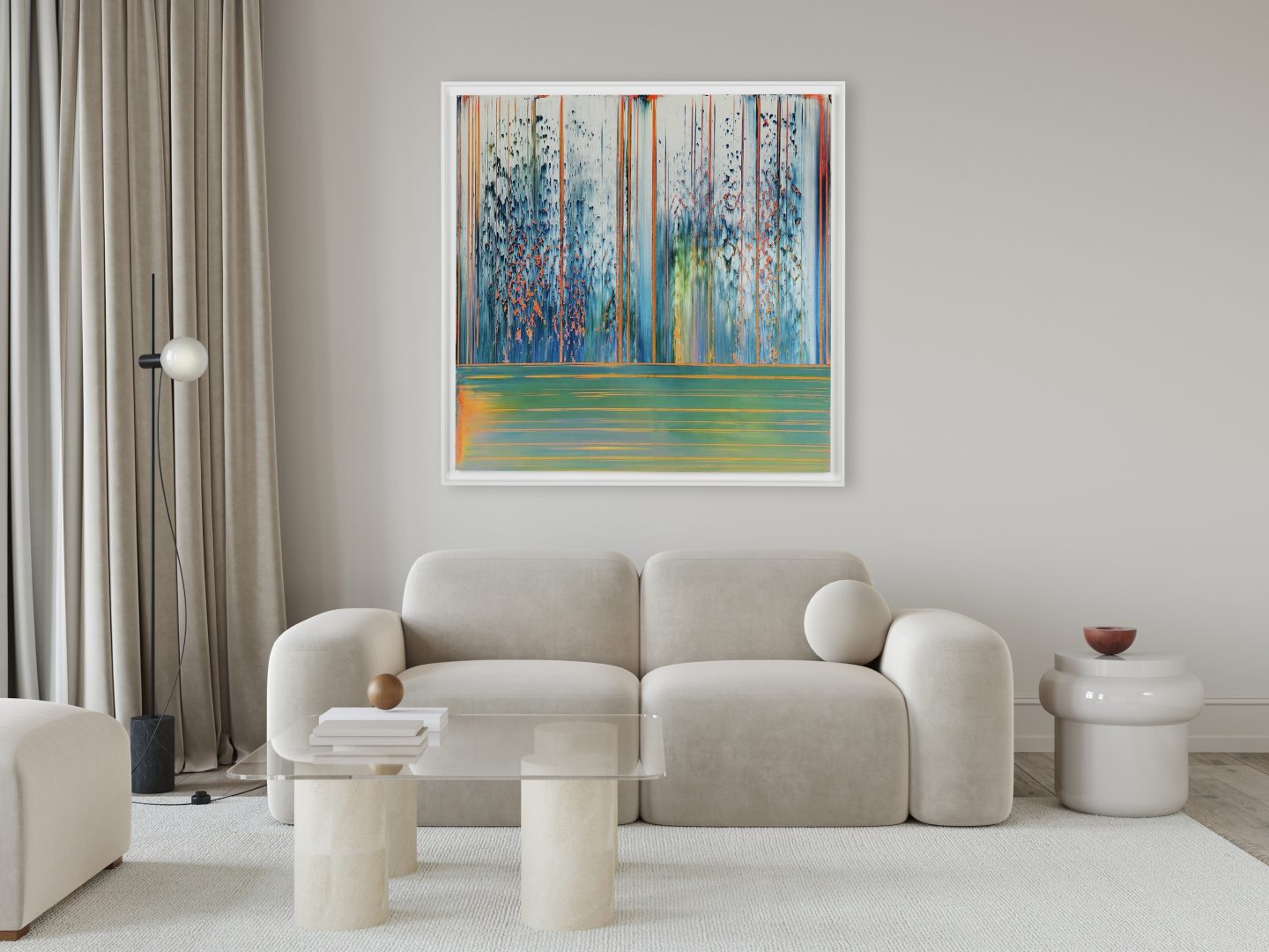 127 cm x 127 cm Itivdleq Framed white available mockup v02