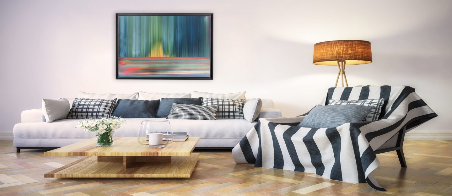 127 cm x 87 cm Geldingaladir framed black mockup