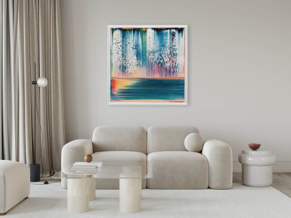 127 cm x 127 cm Diomede framed white mockup 2