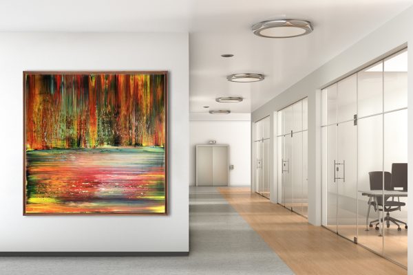 188 cm x 188 cm Pukaqucha framed dark wood mockup 2