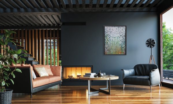 67 cm x 86 cm Helmcken framed black mockup